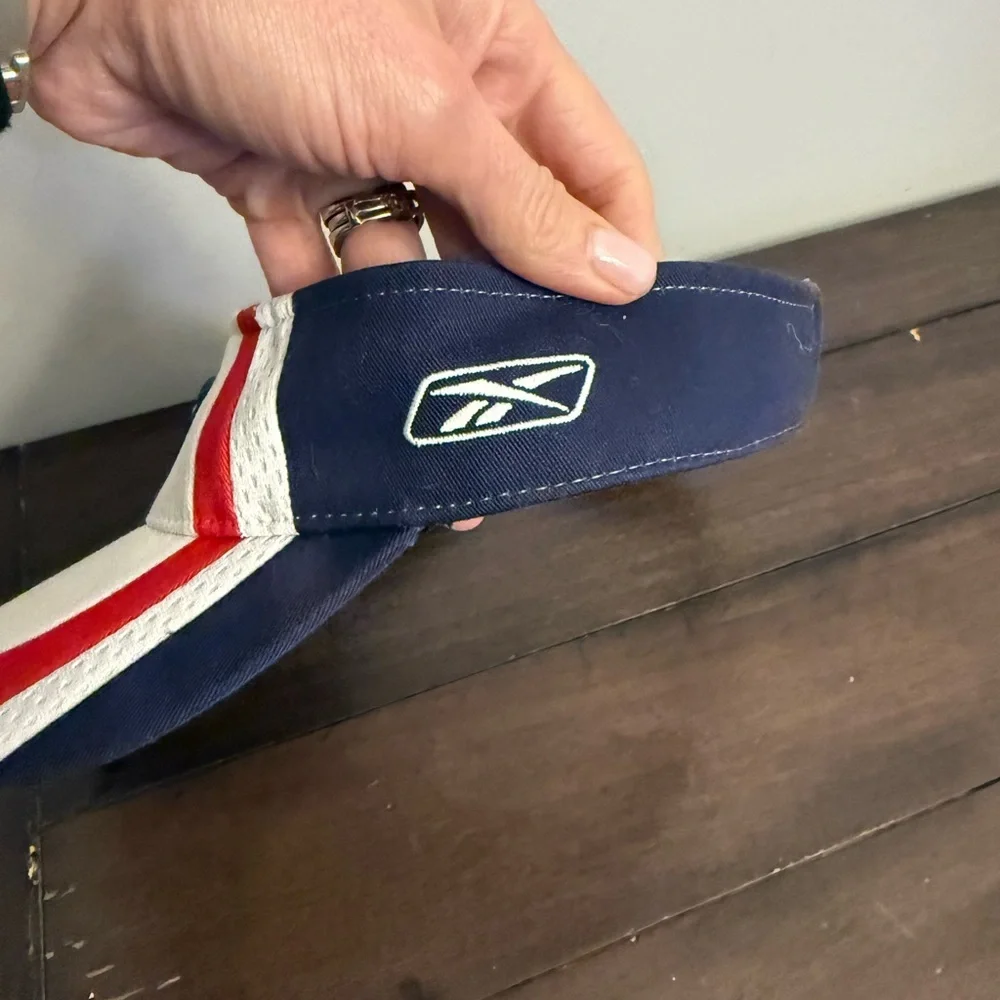 New England Patriots Reebok NFL Visor Hat Adjustable Red White Blue Football Cap